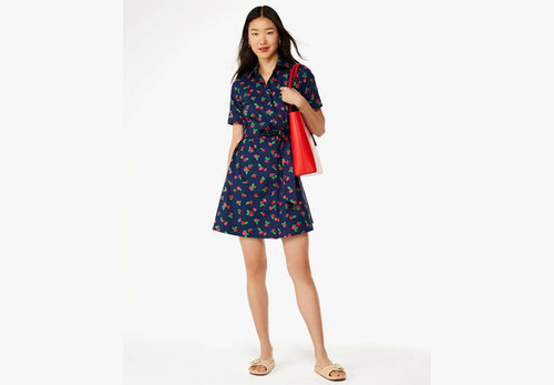 KATE SPADE Tossed Strawberry Shirtdress PLEASE SELECT A SIZE Image 1