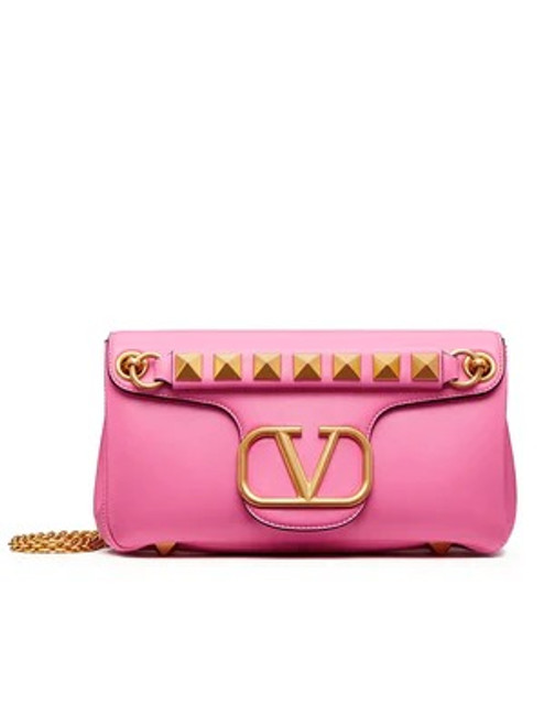 VALENTINO Stud Sign Nappa Shoulder Bag - Pink (@Delhi Studio)