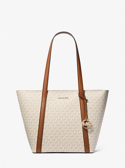 MICHAEL KORS Pratt Large Signature Logo Tote Bag VANILLA Image 1