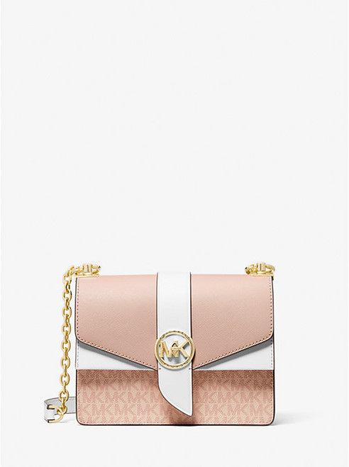 MICHAEL KORS Greenwich Small Color-Block Logo And Saffiano Leather Crossbody Bag BALLET MULTI Image 1