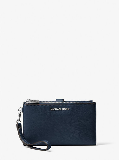 MICHAEL KORS Adele Leather Smartphone Wallet NAVY Image 1