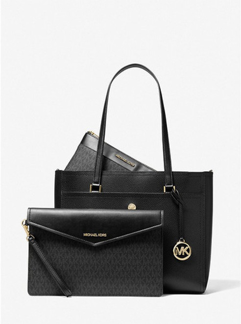 MICHAEL KORS  Maisie Large Pebbled Leather 3-in-1 Tote Bag - Black