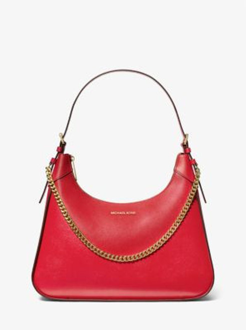 MICHAEL KORS Wilma Large Leather Shoulder Bag - Bright Red (@Delhi Studio)