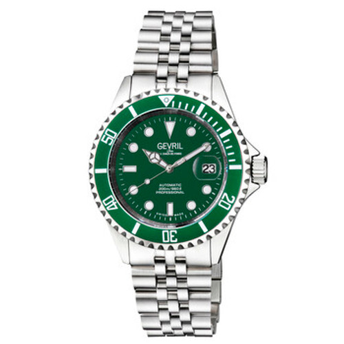 GEVRIL  Wall Street Automatic Green Dial Men's Watch