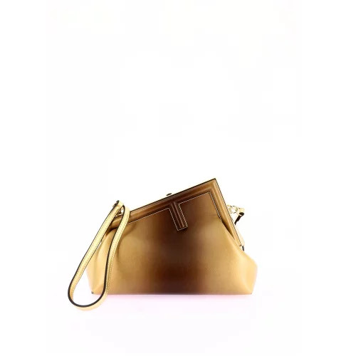 First Shoulder Bag Brown And Gold Gradient Leather