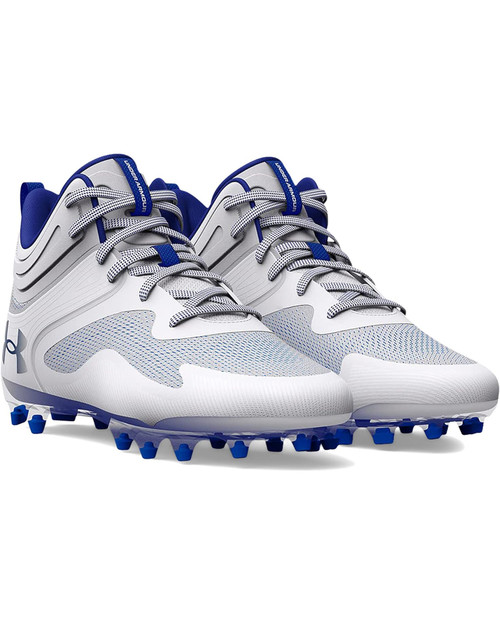 UNDER ARMOUR  Command Mc Mid Lacrosse Cleat COLOR WHITE/ROYAL/ROYAL Image 1
