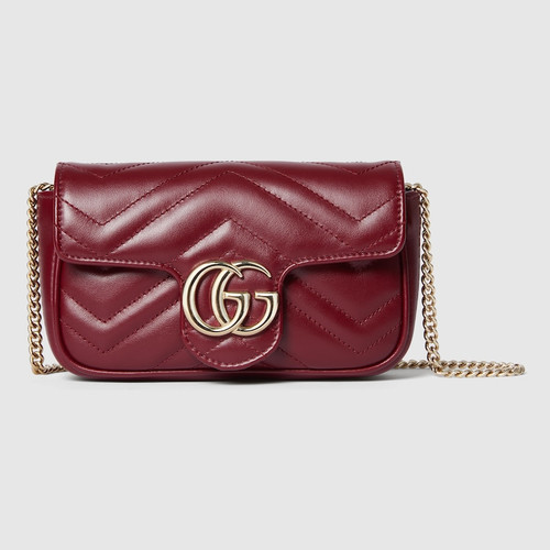 GUCCI Gg Marmont Super Mini Bag - Rosso Ancora Red