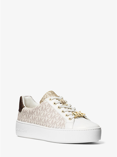 MICHAEL KORS Poppy Color-Block Logo Sneaker VANILLA Image 1