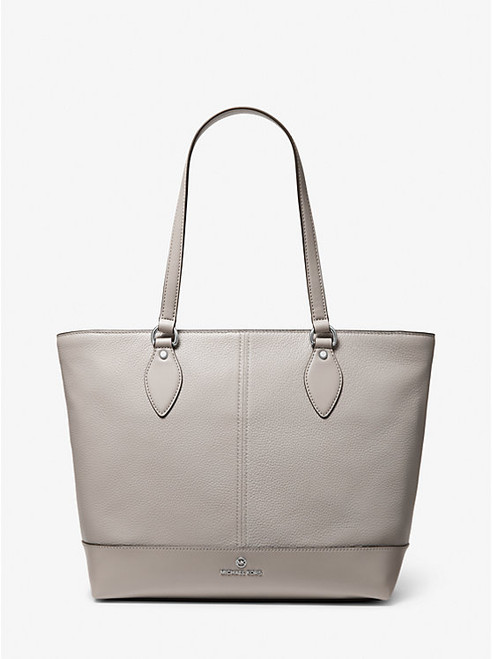 MICHAEL KORS Beth Large Pebbled Leather Tote PEARL GREY Image 1