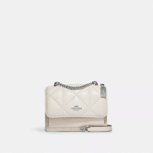 Coach Mini Klare Crossbody With Puffy Diamond Quilting - Silver Chalk