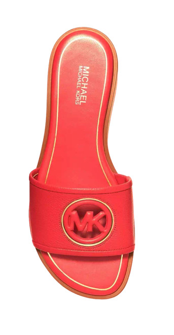 MICHAEL KORS  Deanna Cutout Leather Slide Sandal - Red (WITH BOX) (@Delhi Studio)