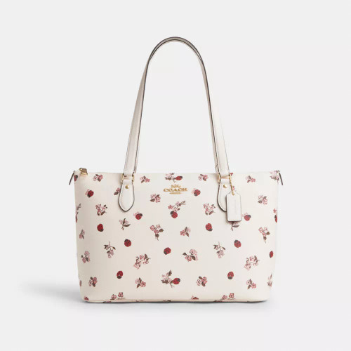 COACH Gallery Tote Bag With Ladybug Floral Print