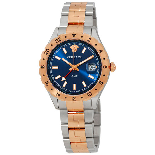 VERSACE  Hellenyium GMT Blue Dial Men's Watch (Arriving In Delhi)