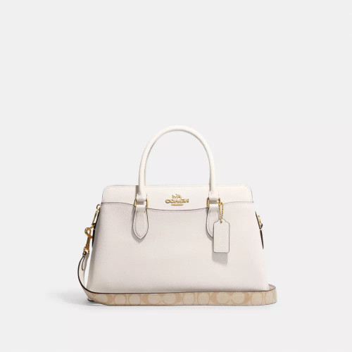 COACH Darcie Carryall Bag With Signature Canvas Detail