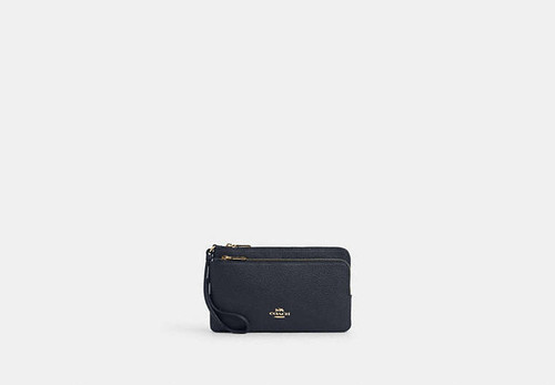 COACH Double Zip Wallet GOLD/MIDNIGHT Image 1