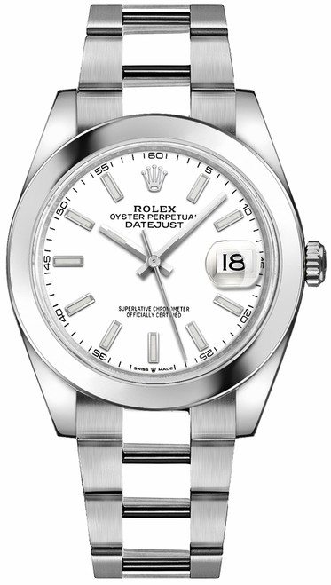 ROLEX Datejust 41 White Dial Oyster Bracelet Men'S Watch 126300-0005 Image 1 ROLEX Datejust 41 White Dial Oyster Bracelet Men'S Watch 126300-0005 Image 1