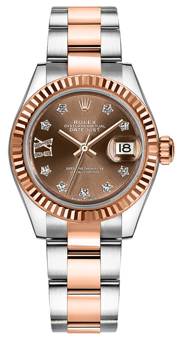 ROLEX Lady-Datejust 28 Oyster Bracelet Rose Gold & Steel Watch 279171-0004 Image 1