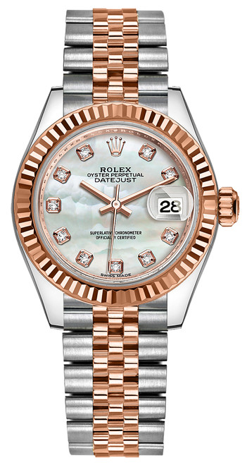 ROLEX Lady-Datejust 28 Mother Of Pearl Diamond Watch 279171-0013 Image 1