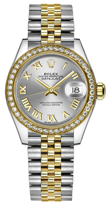 ROLEX Lady-Datejust 28 Silver Roman Numeral Dial Watch 279383Rbr-0005 Image 1