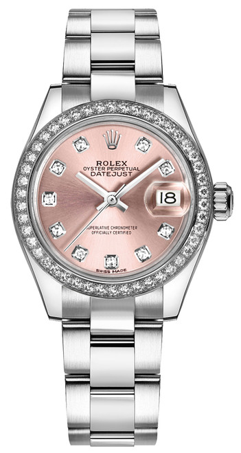 ROLEX Lady-Datejust 28 Pink Diamond Oyster Bracelet Watch 279384Rbr-0004 Image 1