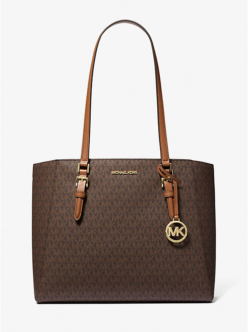 新品Michael Kors SM TOTE VB PITCH ローズゴールド Michael Kors Charlotte Large Signature Logo Metallic Top Zip
