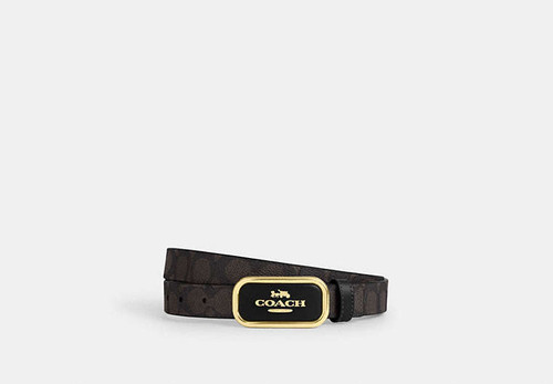 COACH ブラック ベルト Coach Signature Buckle Cut To Size Morgan Belt, 25 Mm - Gold