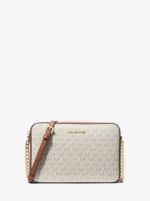MICHAEL KORS Jet Set Large Printed Logo Crossbody Bag VANILLA Image 1