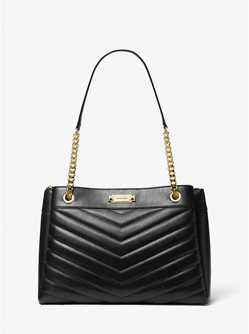 MICHAEL KORS Whitney Medium Quilted Tote Bag BLACK Image 1