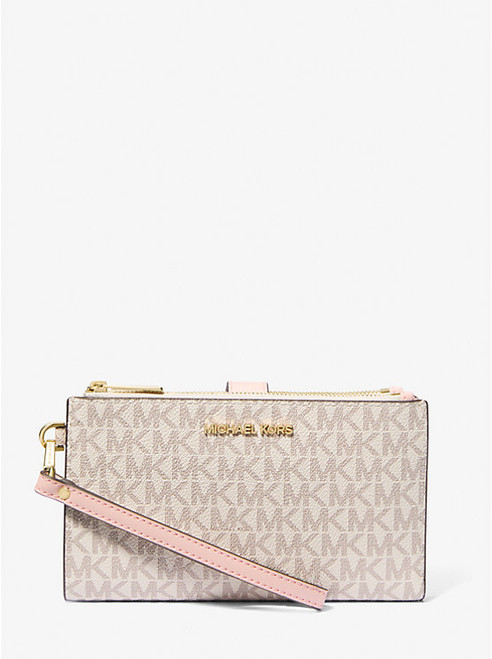 MICHAEL KORS Jet Set Travel Signature Logo Smartphone Wallet PWD BLSH MLT Image 1