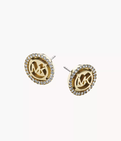 MICHAEL KORS Monogram Gold-Tone Stainless Steel Stud Earring Mkj2941710 Image 1 MICHAEL KORS Monogram Gold-Tone Stainless Steel Stud Earring Mkj2941710 Image 1