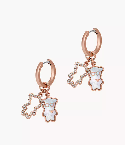 EMPORIO ARMANI Rose Gold-Tone Brass Hoop Earrings Egs3115221 Image 1