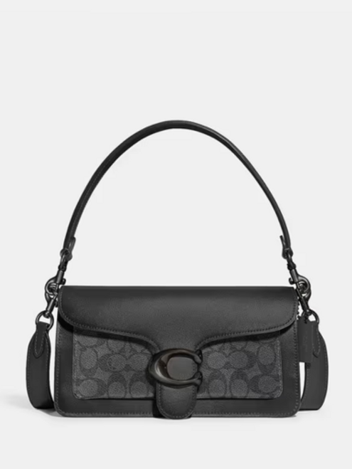 COACH Tabby Shoulder Bag 26 With Signature Canvas - Black (@Delhi Studio)