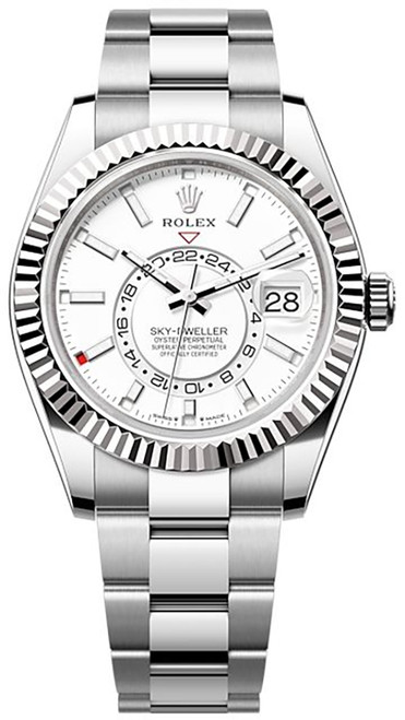 ROLEX Sky-Dweller White Gold Bezel Oyster Bracelet Men'S Watch 336934-0003 Image 1