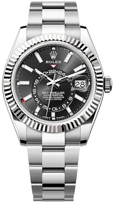 ROLEX Sky-Dweller 18K White Gold Fluted Bezel Men'S Watch 336934-0007 Image 1