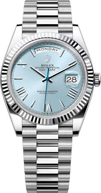 ROLEX Day-Date 40 Ice Blue Dial Platinum 40Mm Men'S Watch 228236-0012 Image 1 ROLEX Day-Date 40 Ice Blue Dial Platinum 40Mm Men'S Watch 228236-0012 Image 1