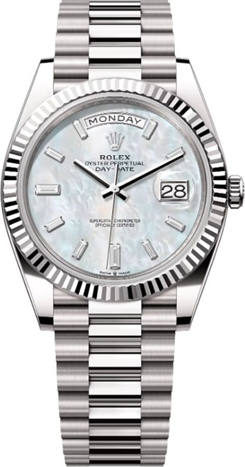 ROLEX Day-Date 40 White Mother Of Pearl Dial Men'S Watch 228239-0078 Image 1 ROLEX Day-Date 40 White Mother Of Pearl Dial Men'S Watch 228239-0078 Image 1