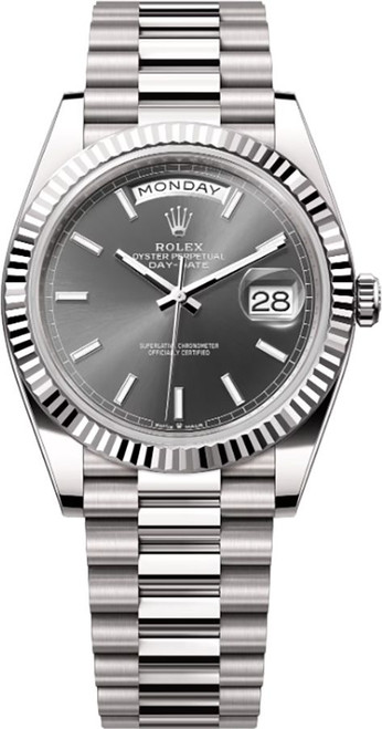 ROLEX Day-Date 40 Slate Index Dial 18K White Gold Men'S Watch 228239-0060 Image 1 ROLEX Day-Date 40 Slate Index Dial 18K White Gold Men'S Watch 228239-0060 Image 1
