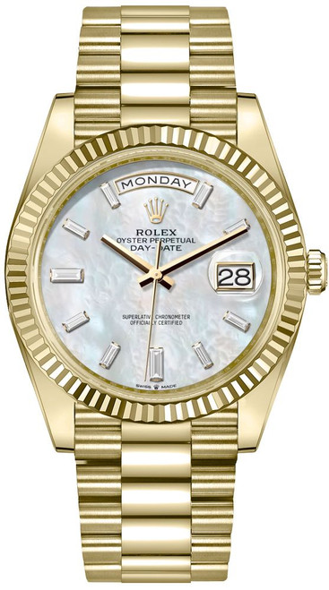 ROLEX Day-Date 40 White Mother Of Pearl Dial Men'S Watch 228238-0071 Image 1
