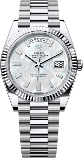 ROLEX Day-Date 40 White Mother Of Pearl Dial Men'S Watch 228236-0026 Image 1