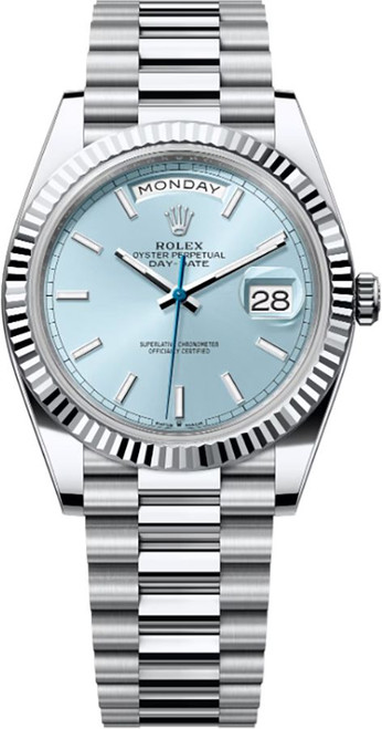 ROLEX Day-Date 40 Platinum Fluted Bezel Men'S Watch 228236-0018 Image 1