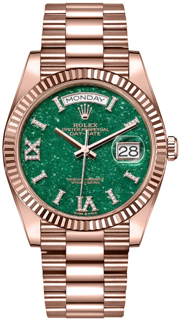ROLEX Day-Date 36 Green Aventurine Dial Unisex Watch 128235-0068 Image 1 ROLEX Day-Date 36 Green Aventurine Dial Unisex Watch 128235-0068 Image 1