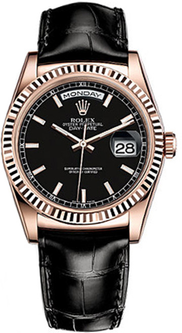ROLEX Day-Date 36 Solid 18K Rose Gold Case Watch 118135-0063 Image 1