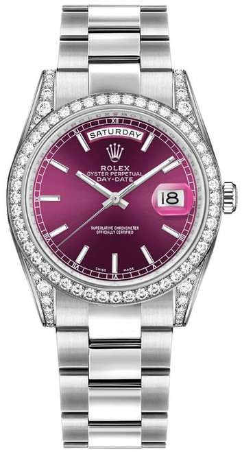 ROLEX Day-Date 36 Oyster Bracelet White Gold Watch 118389-0126 Image 1