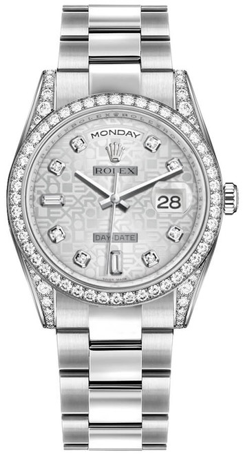 ROLEX Day-Date 36 Silver Jubilee Diamond Gold Watch 118389-0122 Image 1