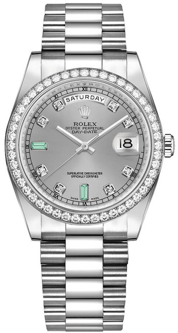 ROLEX Day-Date 36 Diamond Watch 118346 Image 1