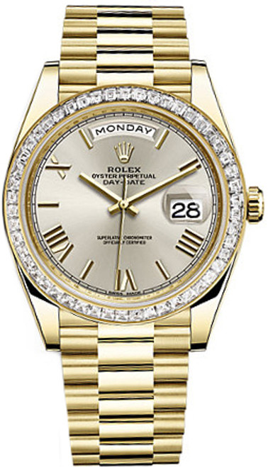 ROLEX Day-Date 40 Silver Roman Numeral Gold Watch 228398Tbr-0006 Image 1 ROLEX Day-Date 40 Silver Roman Numeral Gold Watch 228398Tbr-0006 Image 1