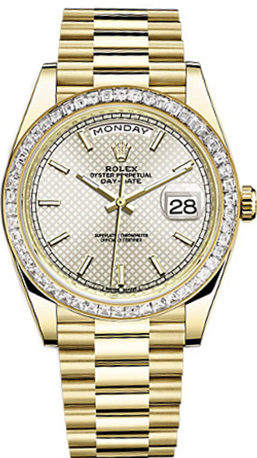 ROLEX Day-Date 40 Silver Dial Men'S Gold Watch 228398Tbr-0005 Image 1