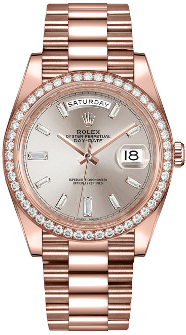 ROLEX Day-Date 40 Sundust Diamond Dial Men'S Watch 228345Rbr-0007 Image 1 ROLEX Day-Date 40 Sundust Diamond Dial Men'S Watch 228345Rbr-0007 Image 1
