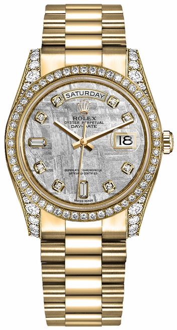 ROLEX Day-Date 36 Diamond Solid Gold Watch 118388-0020 Image 1 ROLEX Day-Date 36 Diamond Solid Gold Watch 118388-0020 Image 1