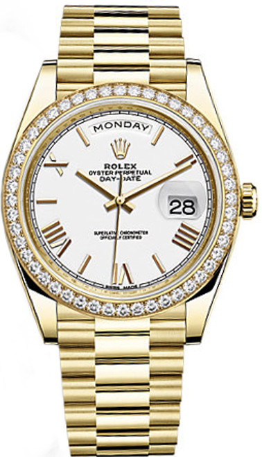 ROLEX Day-Date 40 White Dial Gold Men'S Watch 228348Rbr-0034 Image 1 ROLEX Day-Date 40 White Dial Gold Men'S Watch 228348Rbr-0034 Image 1